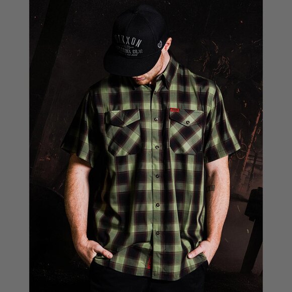 DIXXON FLANNEL - SPRINGWOOD SLASHER BAMBOO Shirt SS - Men's 3XL - HORROR SERIES - Picture 2 of 10